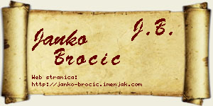 Janko Broćić vizit kartica